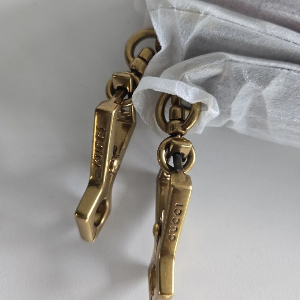 Gucci Leather Handbag Women's Brown Medium Borsa Snake Dustbag New - Picture 15 of 16